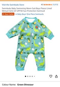 Fleece-lined Baby Warm Suits for pool -  (0-3mths and 3-6mths)