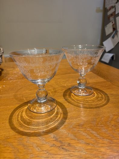 paul costelloe cocktail glasses engraved set of 2
