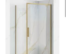 900mm Corner Shower Enclosure - Brushed Gold