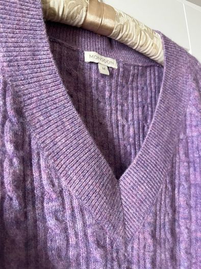 Monsoon Purple Cable Knit Jumper