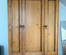 wardrobe, chest of drawers and mirror