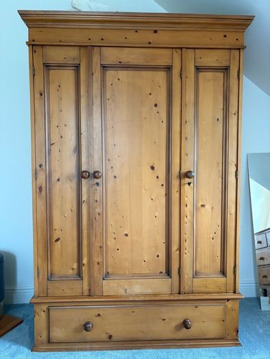 wardrobe, chest of drawers and mirror