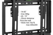 Tv Wall Mount Bracket Flat Tilt 14" - 42"