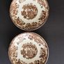 A Pair of Royal Staffordshire Tonquin Brown Transferware Saucers by Clarice Cliff Image 2