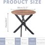 Round Dining Table Wooden 80cm Retro Kitchen Table for Dining Room, Industrial Style Rustic Brown and Black (Table Only) Image 4