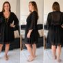 Black Sheer Beach Cover-Up with Gold Sequin Detail Size 16 Image 2