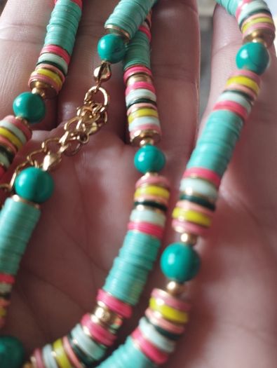 A vibrant necklace.