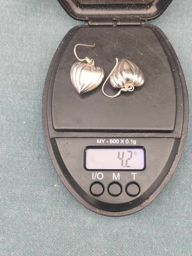 Vintage Sterling Silver Love heart earrings