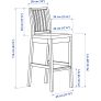 IKEA Ekedalen wooden white grey 4 tall stools Image 6