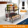 Black Spice Rack Organiser, 2 Tier Spices Organizers and Storage Racks, Spice Racks Free Standing for kitchen Countertop Organizer Image 3