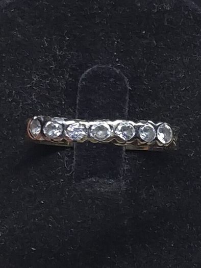 Vintage 9ct Gold Seven Stone Half Eternity Ring Size 61