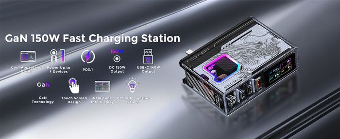 Nubia RedMagic Daofeng 150W USB C Charger Foldable GaN PD3.1 4-Port Laptop Wall Charger