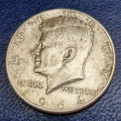 1964 United States "Kennedy Half Dollar" 90% Silver coin