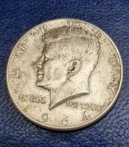 1964 United States "Kennedy Half Dollar" 90% Silver coin