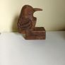 Vintage  wooden figural Match  Holder in the  shape of a  kingfisher bird Image 5