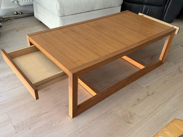 Wood coffee table with storage