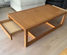 Wood coffee table with storage