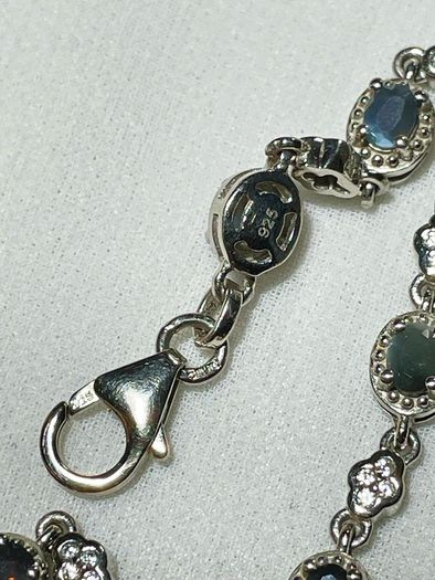 Sterling silver 925 bracelet with natural Alexandrite and Zircon