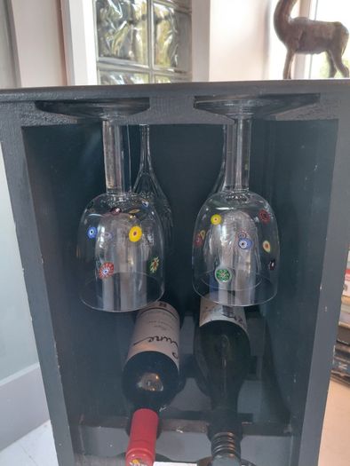 Wine bottle and glass cabinet