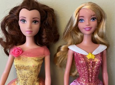 2012 Disney Princess Dolls Aurora and Belle