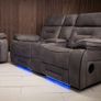Knox Electric Light Grey Tech Recliner Sofa Set Image 6