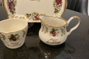 Old  H Aynsley and Co Happy Anniversary trio  tray jug and sugar bowl