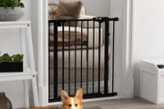 PawHut Metal 74-80cm Wide Adjustable Dog Gate Black