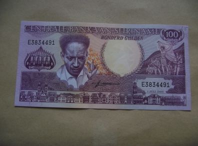 Suriname. Aunc 100 Gulden (1986)