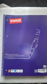 Staples A4 80pg 4 hole Spiral bound Subject Student Notebook Project Book Home Office School College