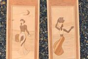 Pair of Decorative Wooden Marquetry Panels