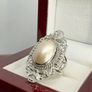 Silver Royal Bali Collection White Mabe Pearl Ring Image 7
