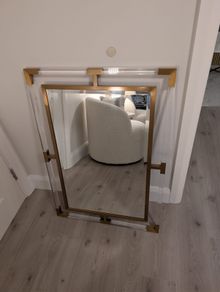 Shades of Light Gold & Clear Acrylic Statement Mirror