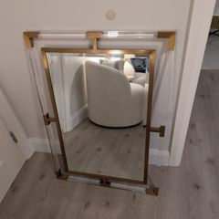 Shades of Light Gold & Clear Acrylic Statement Mirror