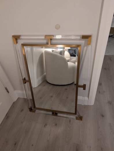 Shades of Light Gold & Clear Acrylic Statement Mirror