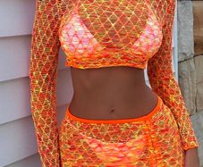 Orange beach cover-up set, size 12