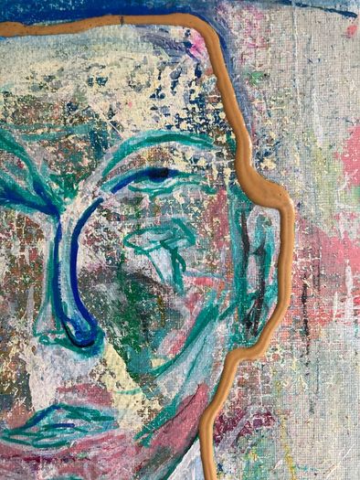 Original Abstract Painting Abstract Figurative eclectic Hero Piece Colour Contrast for minimalist space