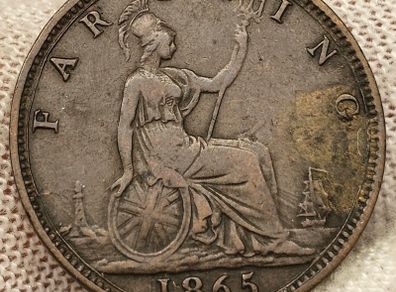 Great Britain 1865 Farthing 1/4d Coin