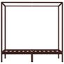 Canopy Bed Frame Dark Brown Solid Pine Wood 90x200 cm Image 6