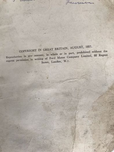 Thames 800 operating owners manual 1957