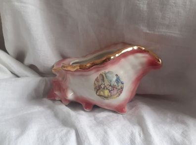 Pink Staffordshire Shell Plant Pot Holder.