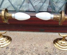 Two Brass Wall Lights (with No Light Covers).