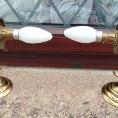 Two Brass Wall Lights (with No Light Covers).