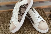 trainers Bnwt white leather effect with snakeskin detail size 40 sixth sens brand