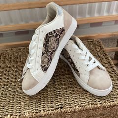 trainers Bnwt white leather effect with snakeskin detail size 40 sixth sens brand