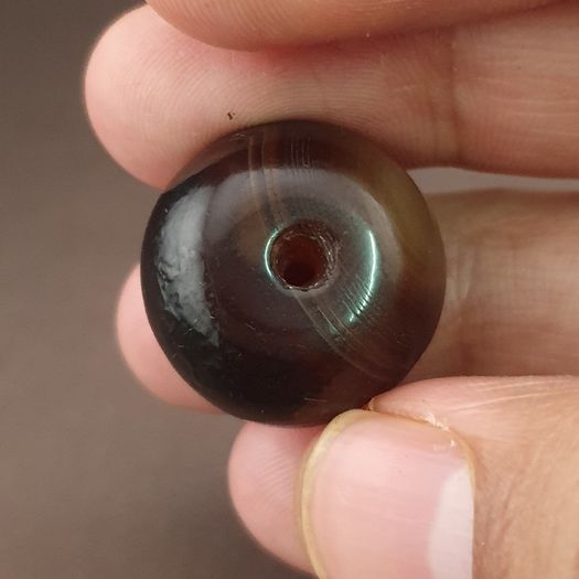 Vintage Natural Pattern Sulemani Tire Shape Agate Bead Amulet