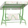 Kids Garden Swing Chair with Adjustable Canopy, Safety Belt, 2 Seater Hammock Swing Bench for Patio, Porch, Green Image 2