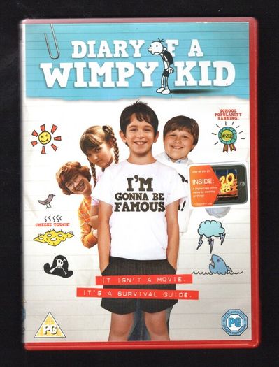Diary of a Wimpy Kid DVD Movie Staring Zachary Gordon, Robert Capron and Rachael Harris