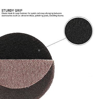 GLASS POLISH 12004 | Hook and Loop Backing Pad, Spindle Pad for Drill | Thread M6 with Universal Drill Attachment | 75 mm