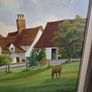 Original Mary Daisley Oil Painting 1982 English Country House Horses Large Framed Image 3
