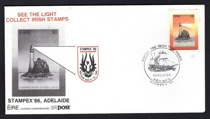 1986 Ireland Stampex '86, Adelaide, Australia 4-10 August 1986 Cancel on Cover